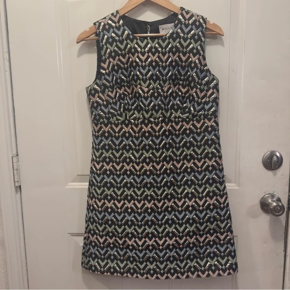 Milly Multi Colored Chevron Mini Dress